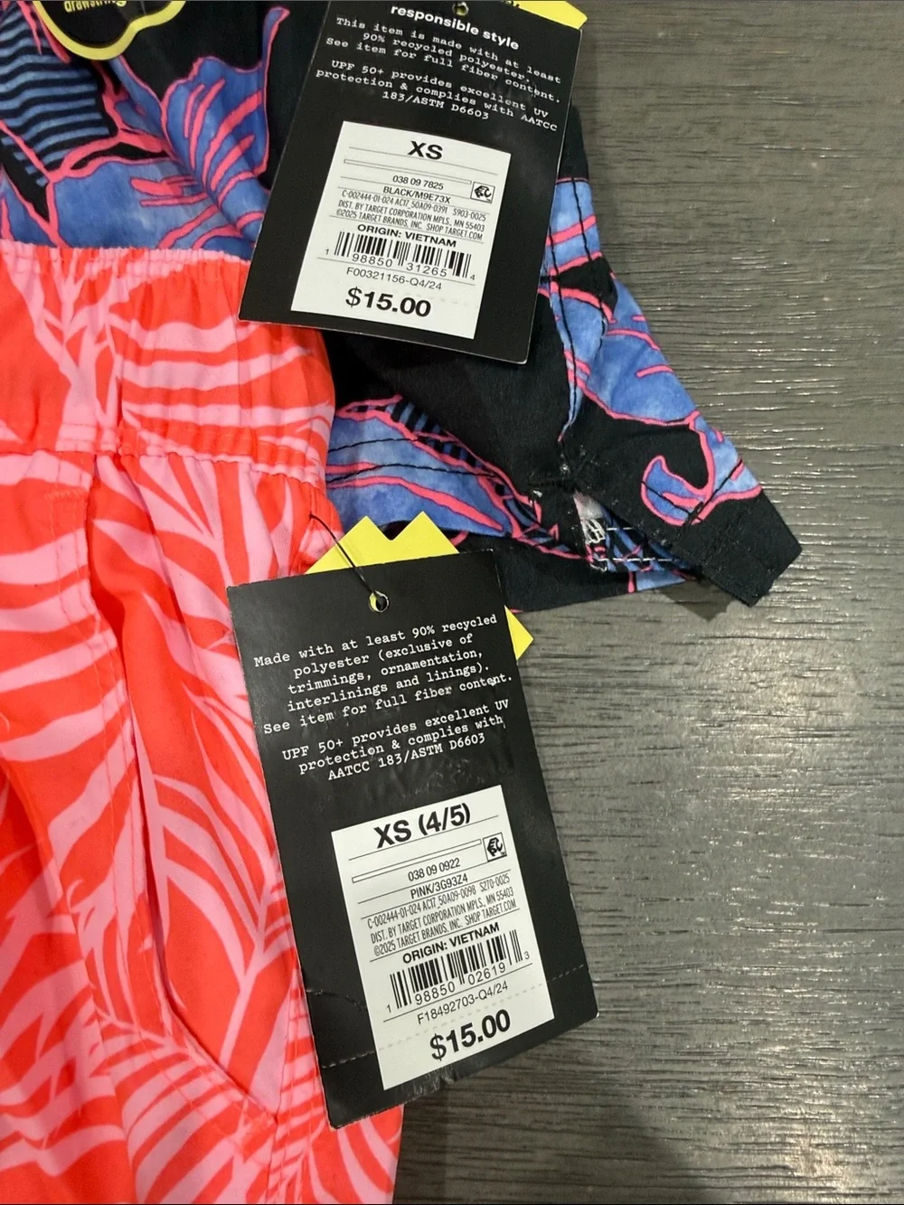 Pack 2 Short Swim Tropical Print - Black, Pink & Coral Art Class
